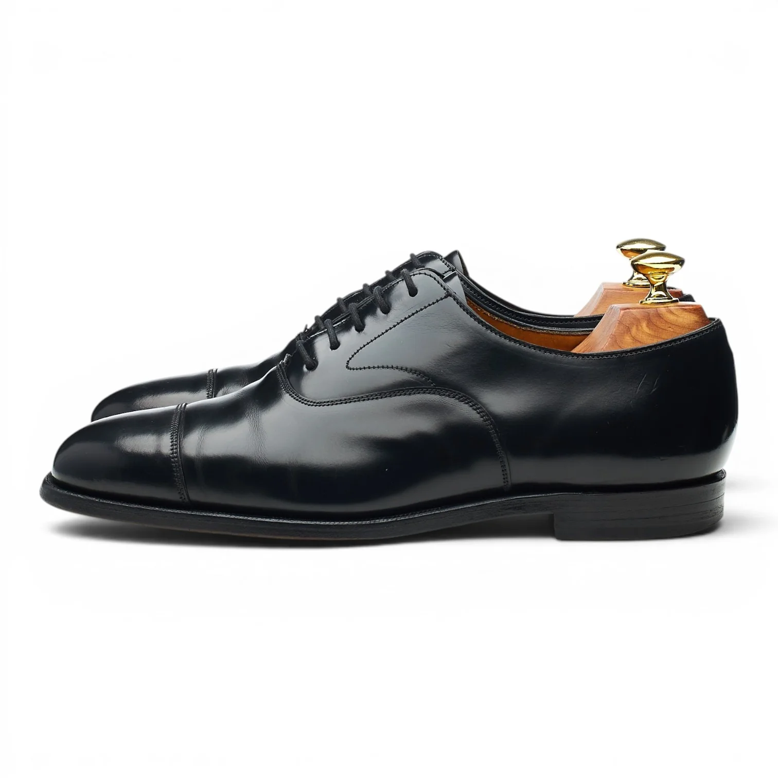 Vintage Black Leather Oxford UK 7.5 E - Image 3
