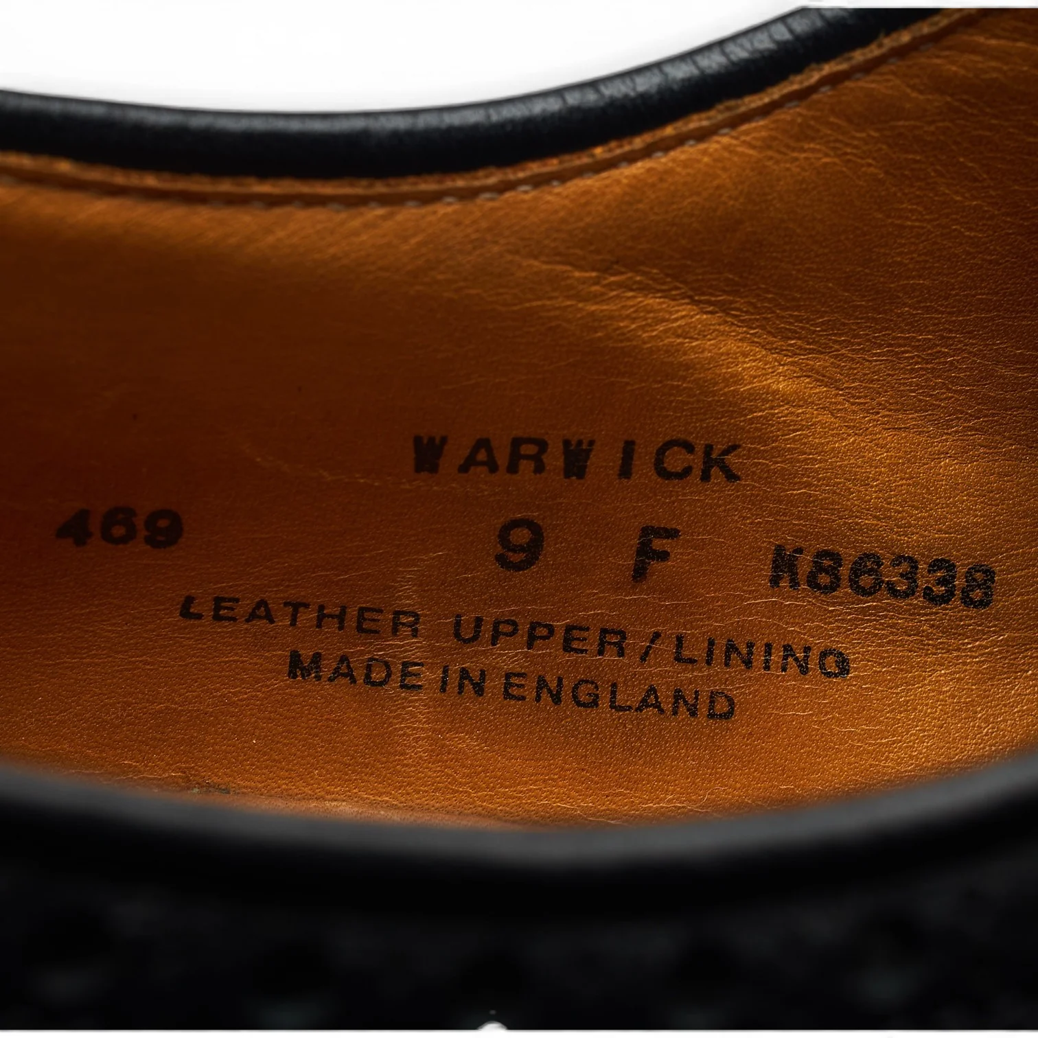 'Warwick' Black Leather Derby Brogues UK 9 F - Image 7
