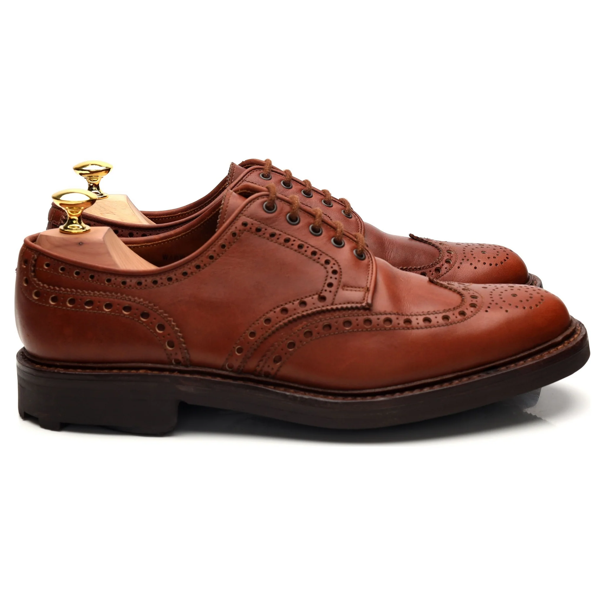'Warwick' Tan Brown Leather Derby Brogues UK 7.5 F