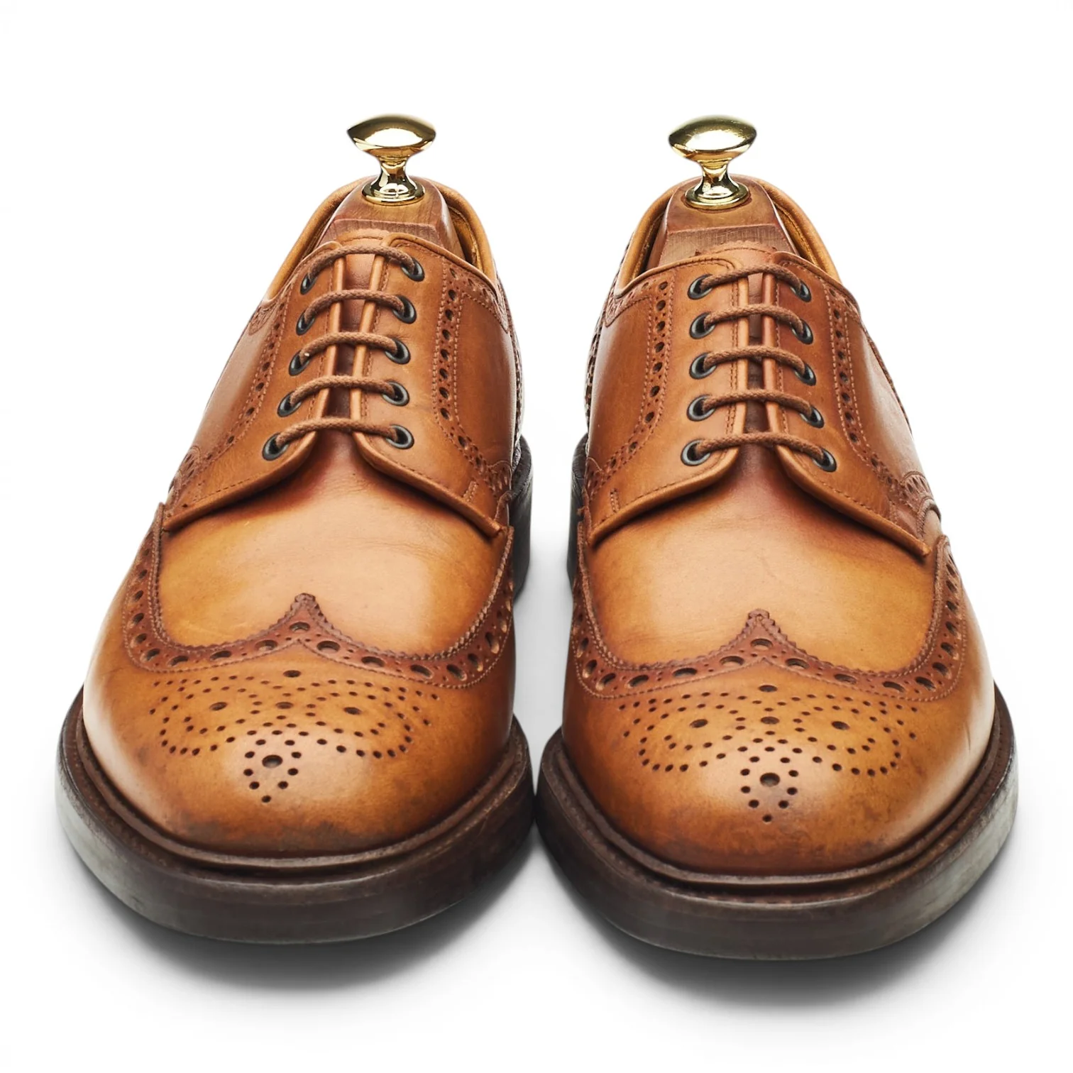 'Warwick' Tan Brown Leather Derby Brogues UK 8 F - Image 2