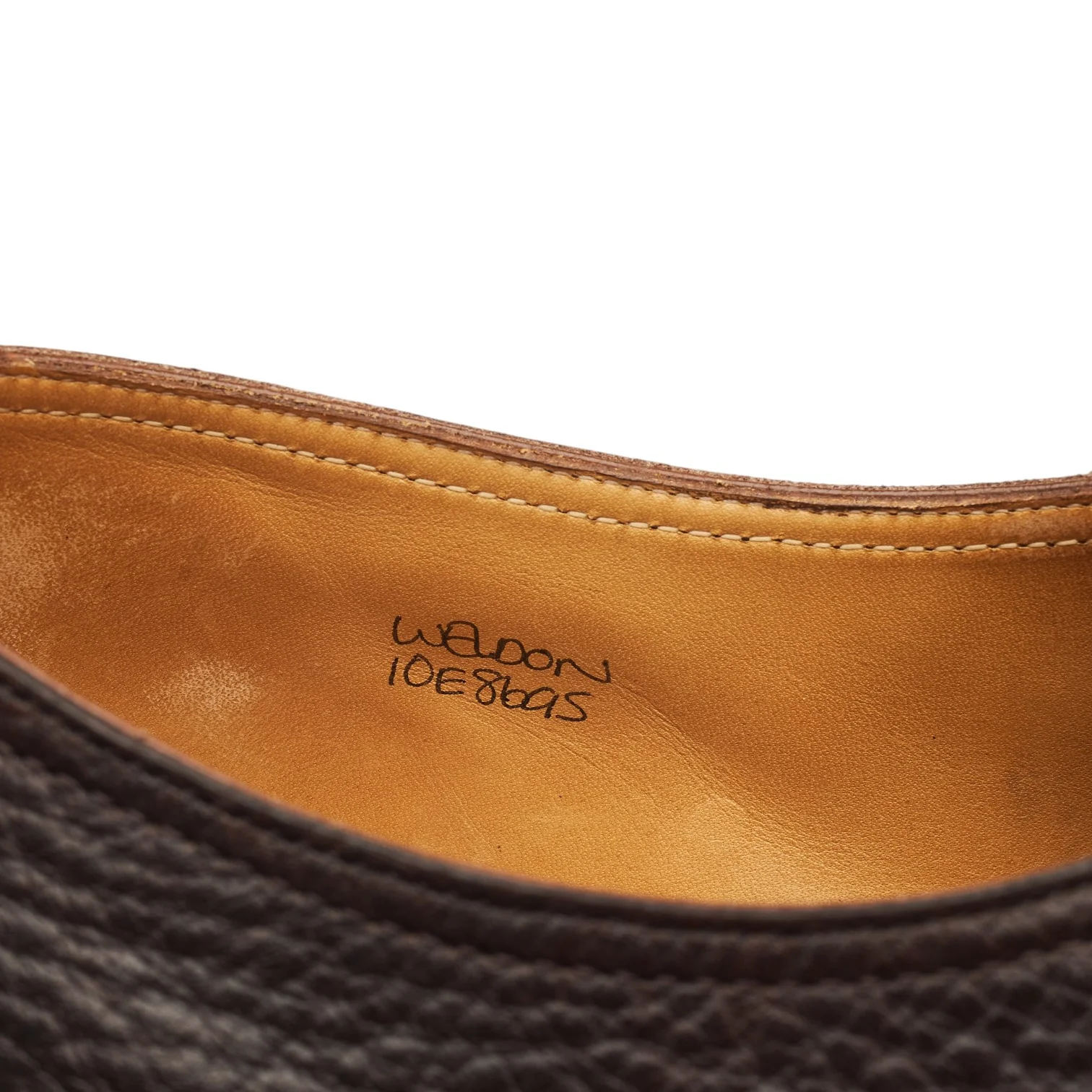 'Weldon' Dark Brown Grain Leather Derby UK 10 E - Image 7