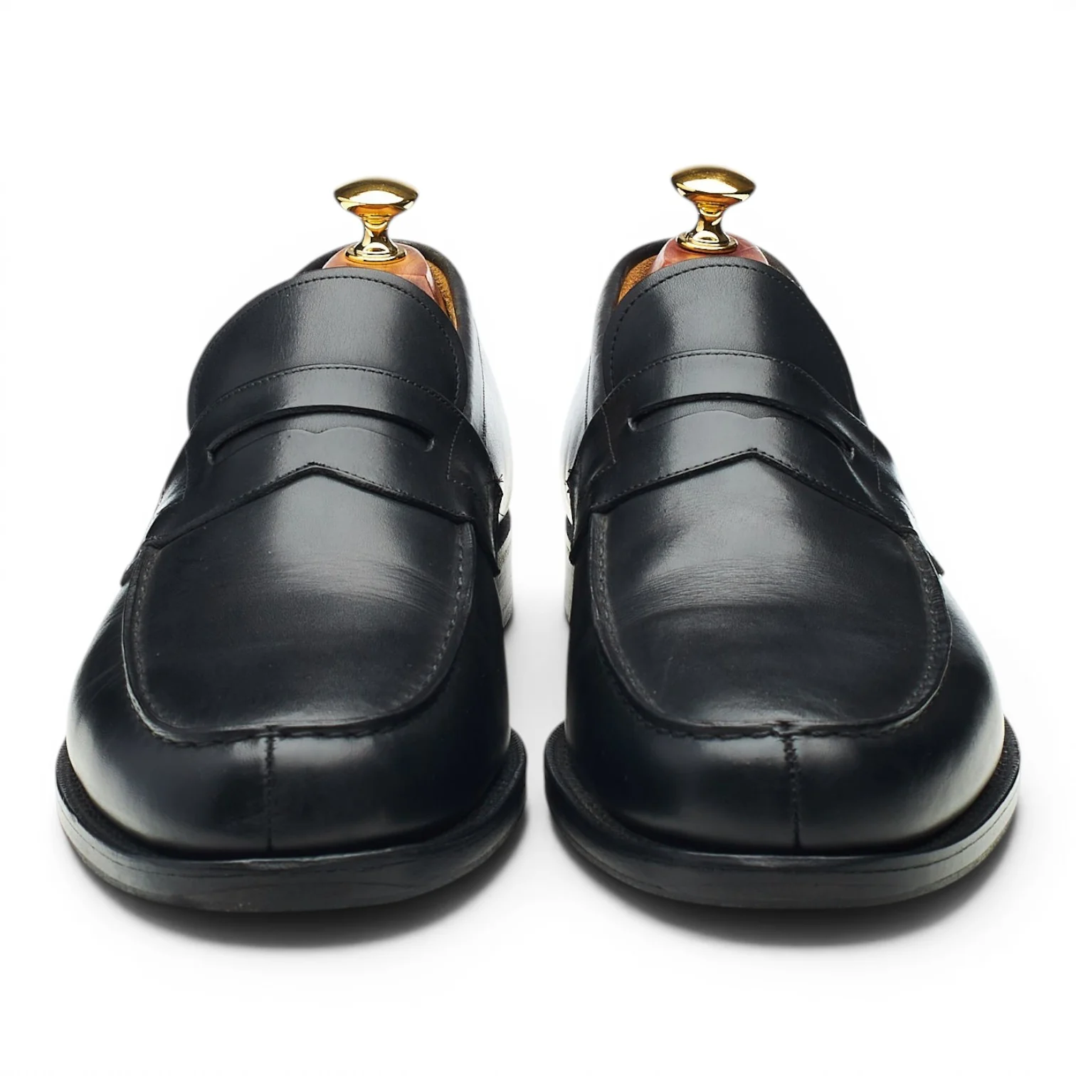 'Wesley' Black Leather Loafers UK 9.5 G - Image 2