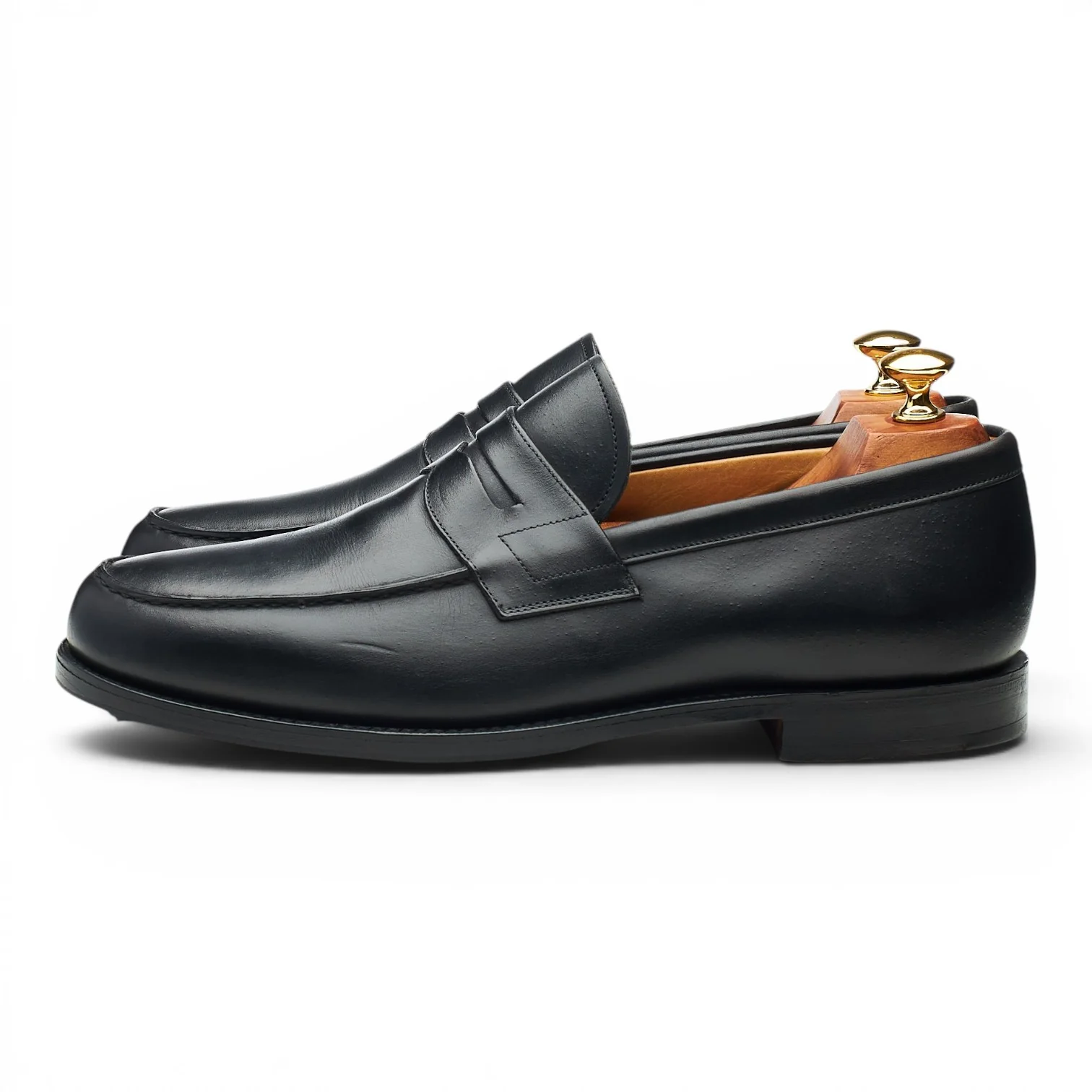 'Wesley' Black Leather Loafers UK 9.5 G - Image 3