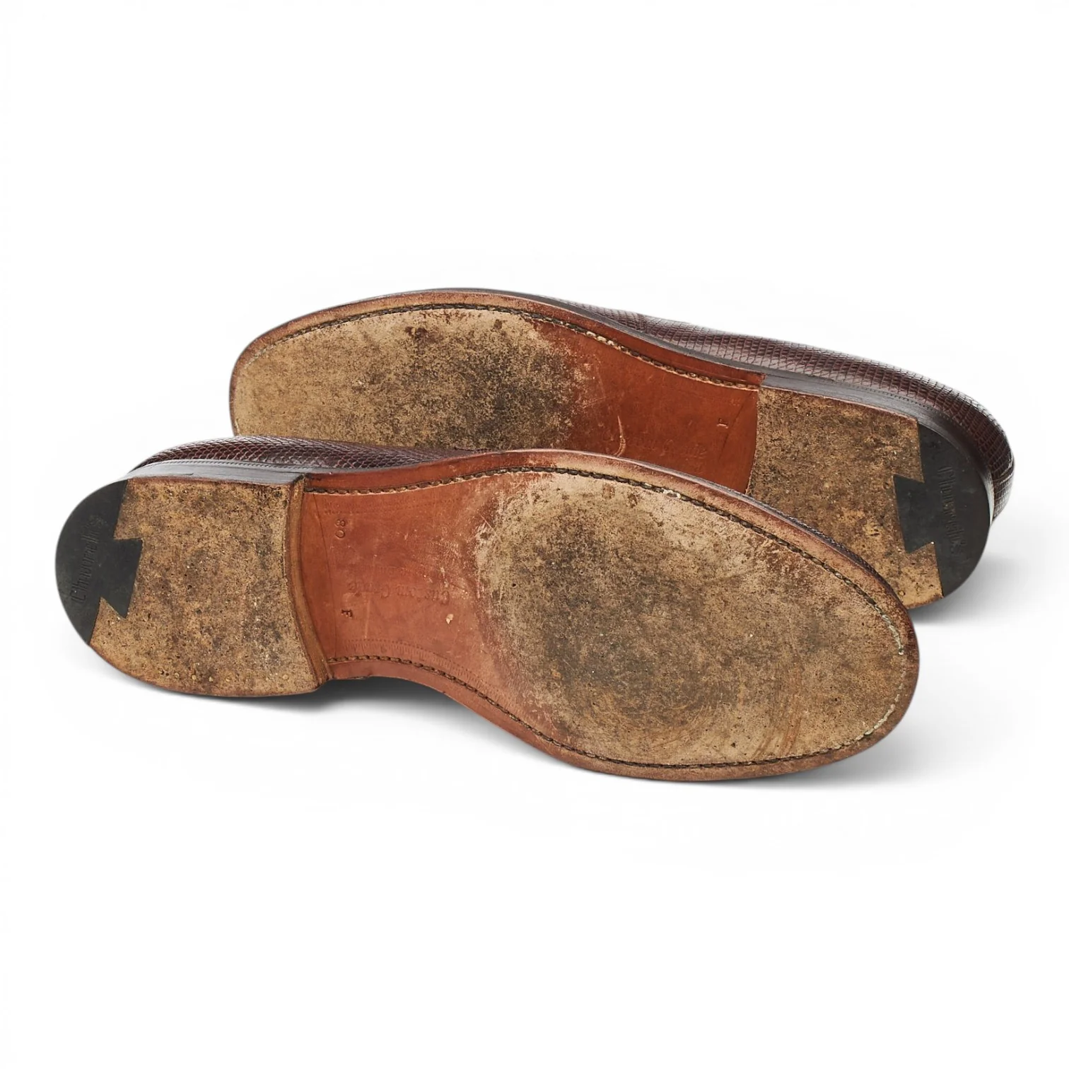 'Wesley' Brown Lizard Leather Loafers UK 8 F - Image 5