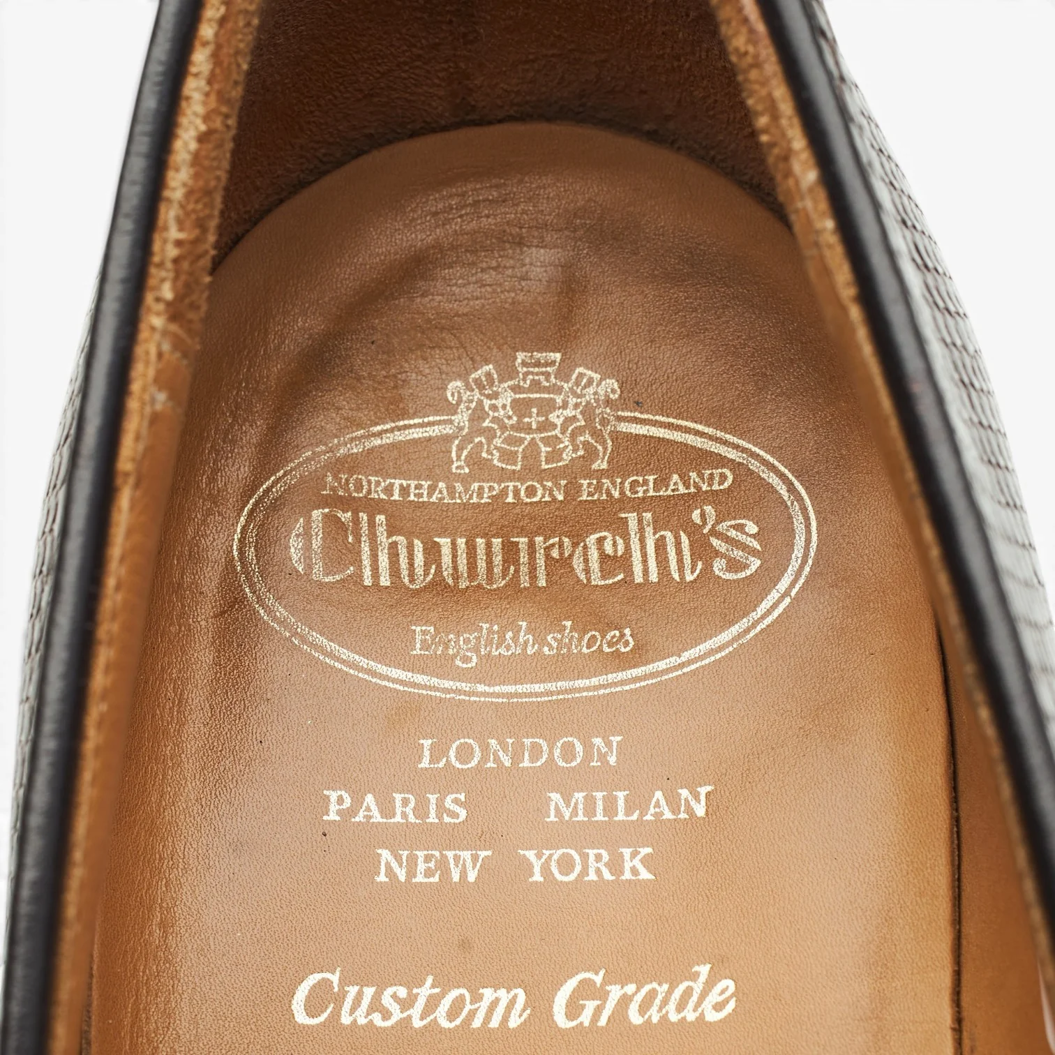 'Wesley' Brown Lizard Leather Loafers UK 8 F - Image 6