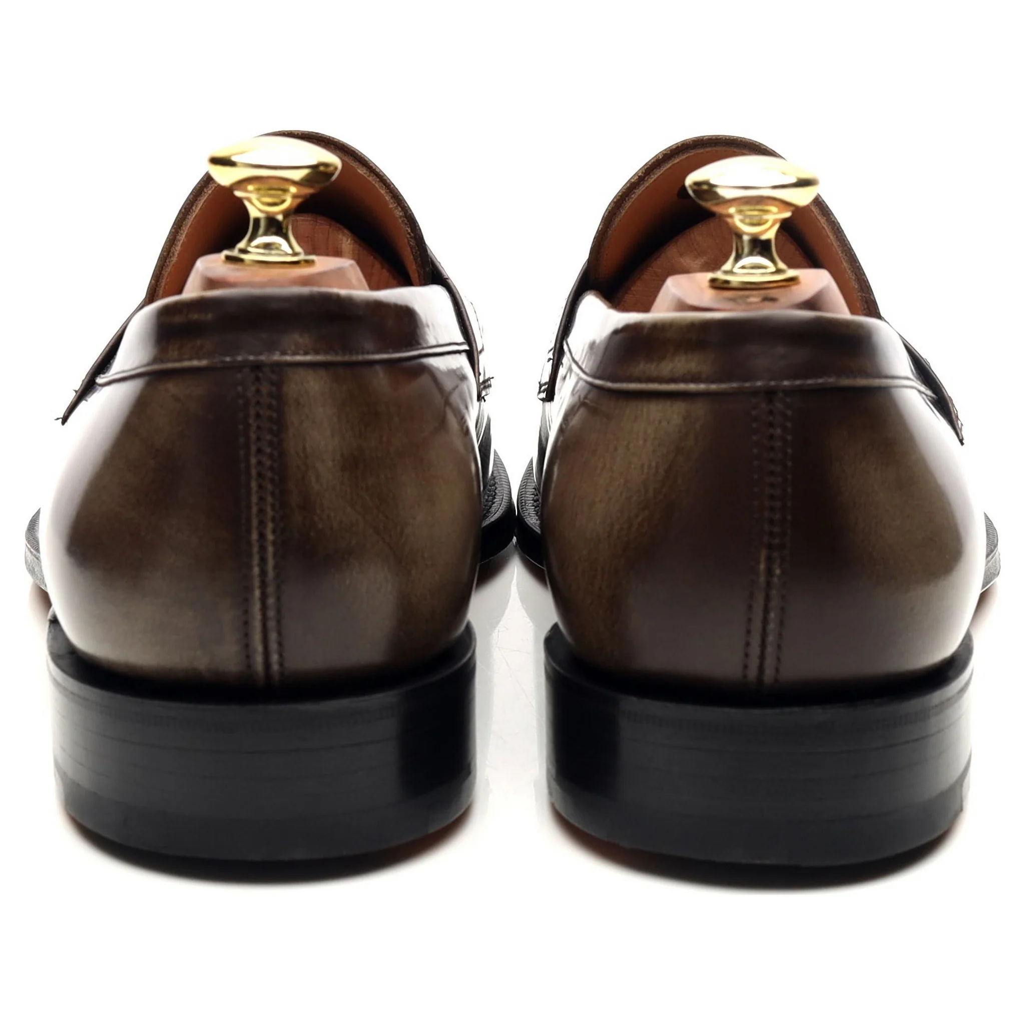 'Wesley' Light Brown Leather Loafers UK 7.5 F - Image 4