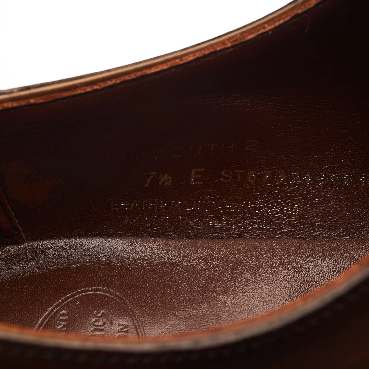 'Weymouth 2' Dark Brown Leather Wholecut Oxford UK 7.5 E - Image 7