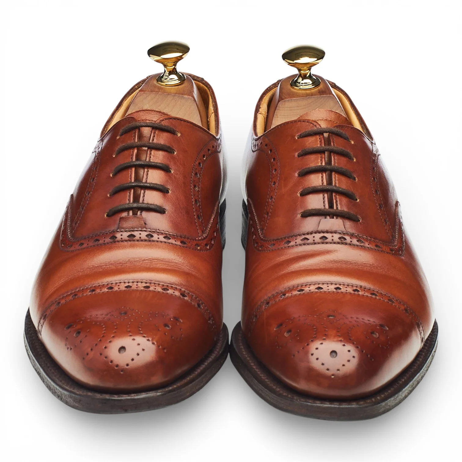 'Weymouth' Tan Brown Leather Oxford Semi Brogues UK 6.5 F - Image 2