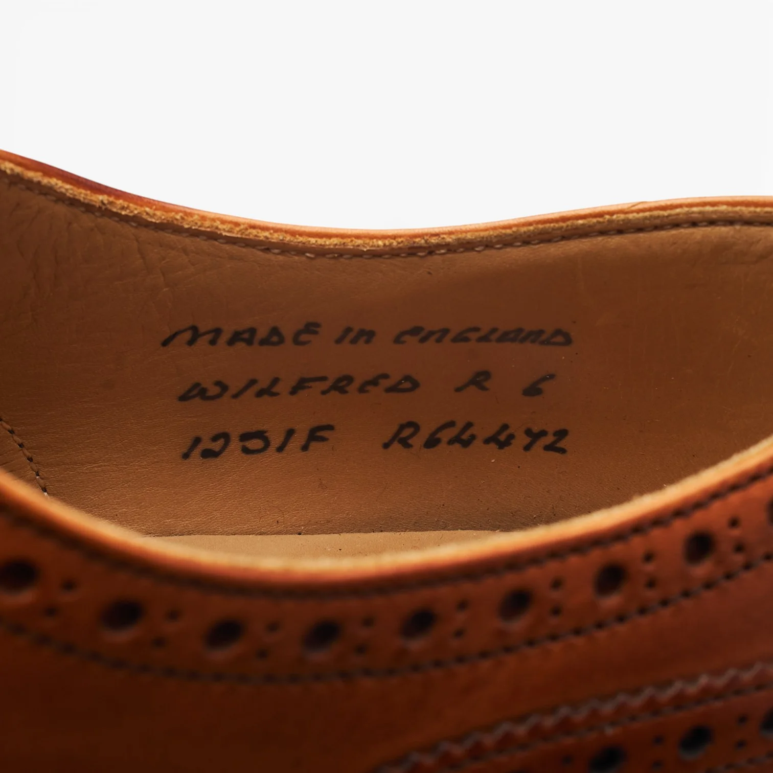 'Wilfred' Tan Brown Leather Oxford Brogue UK 6 F - Image 7