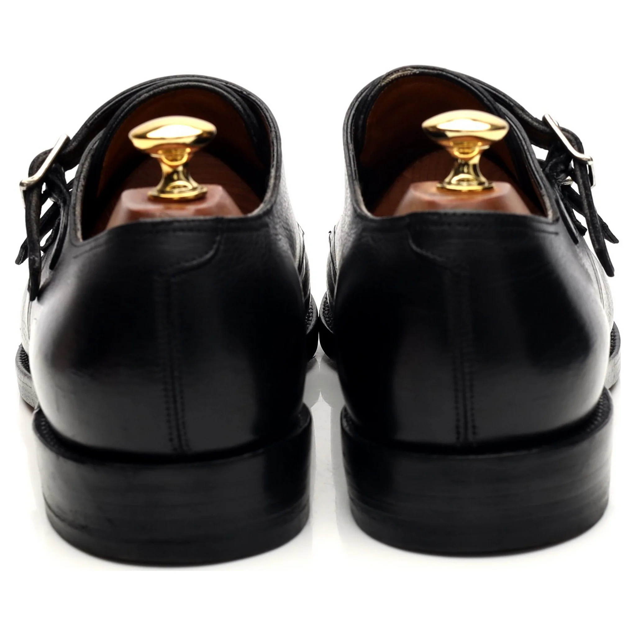 'William' Black Grain Leather Double Monk Strap UK 9 D - Image 4