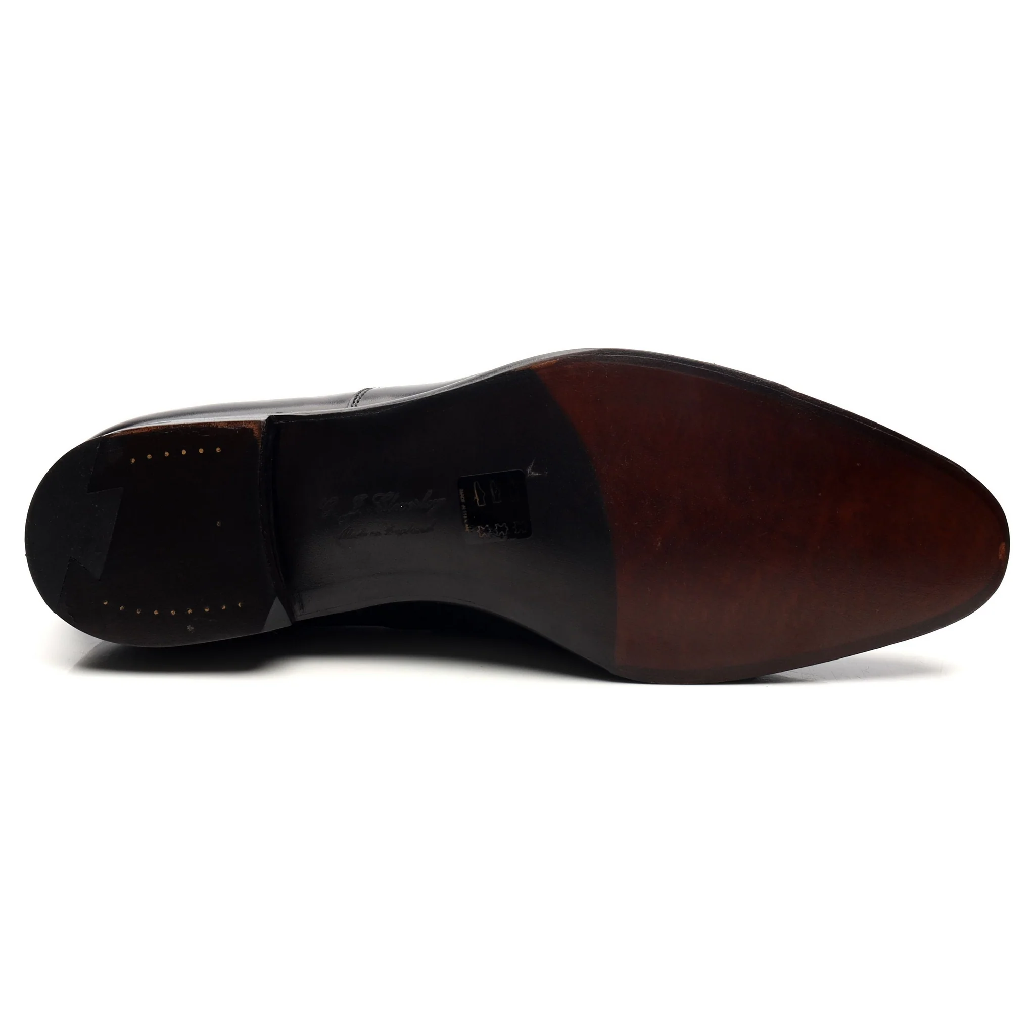'William' Black Leather Cap Toe Boots UK 9 E - Image 11