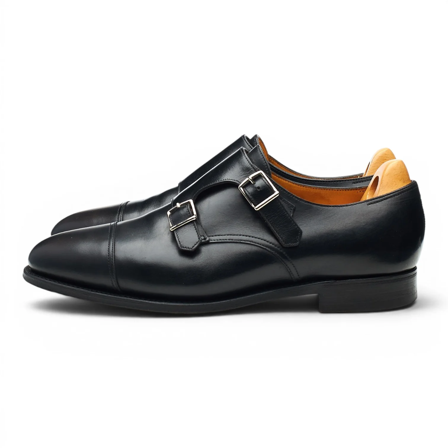 'William' Black Leather Double Monk Strap UK 7.5 EE - Image 3