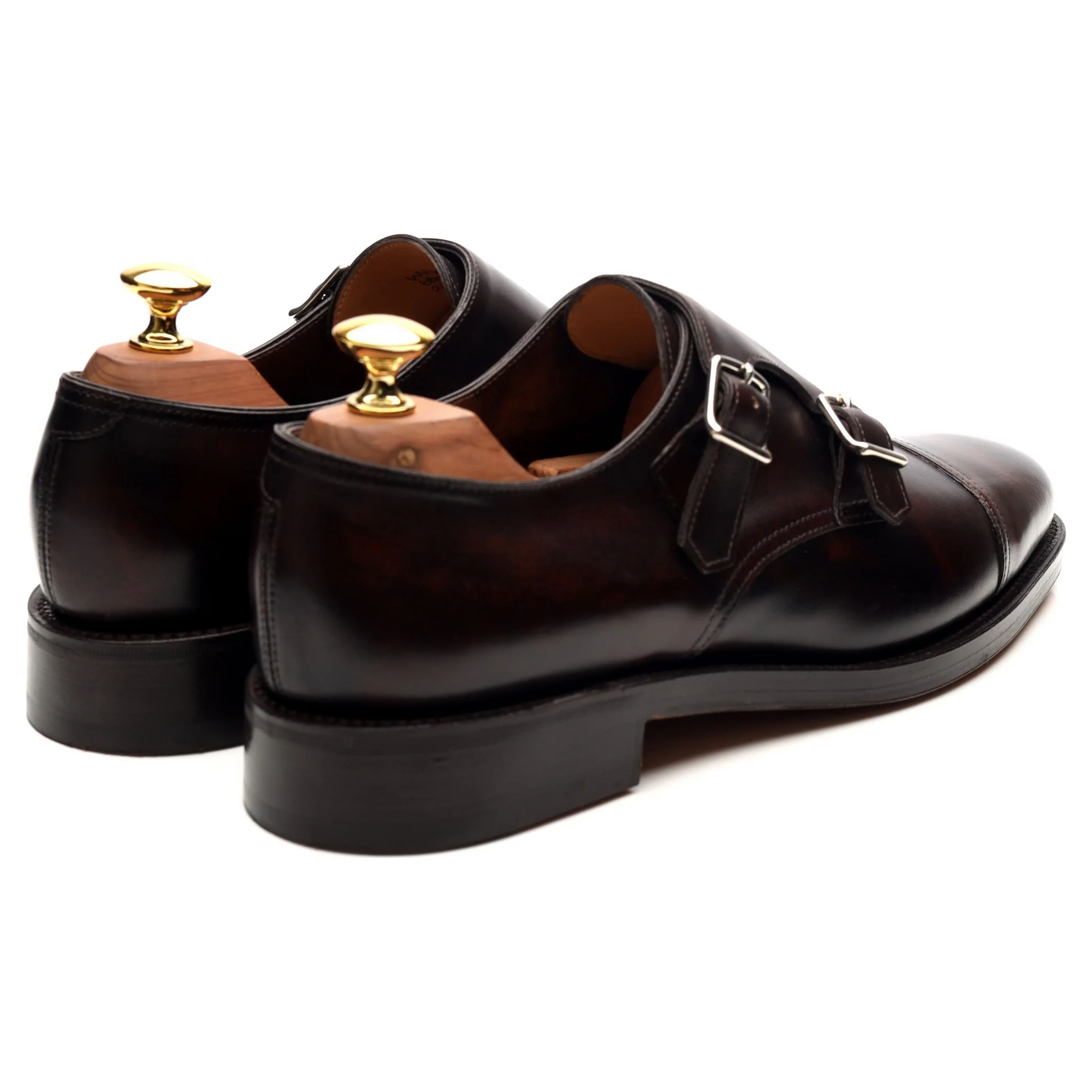 'William' Dark Brown Museum Leather Double Monk Strap UK 6.5 E - Image 5