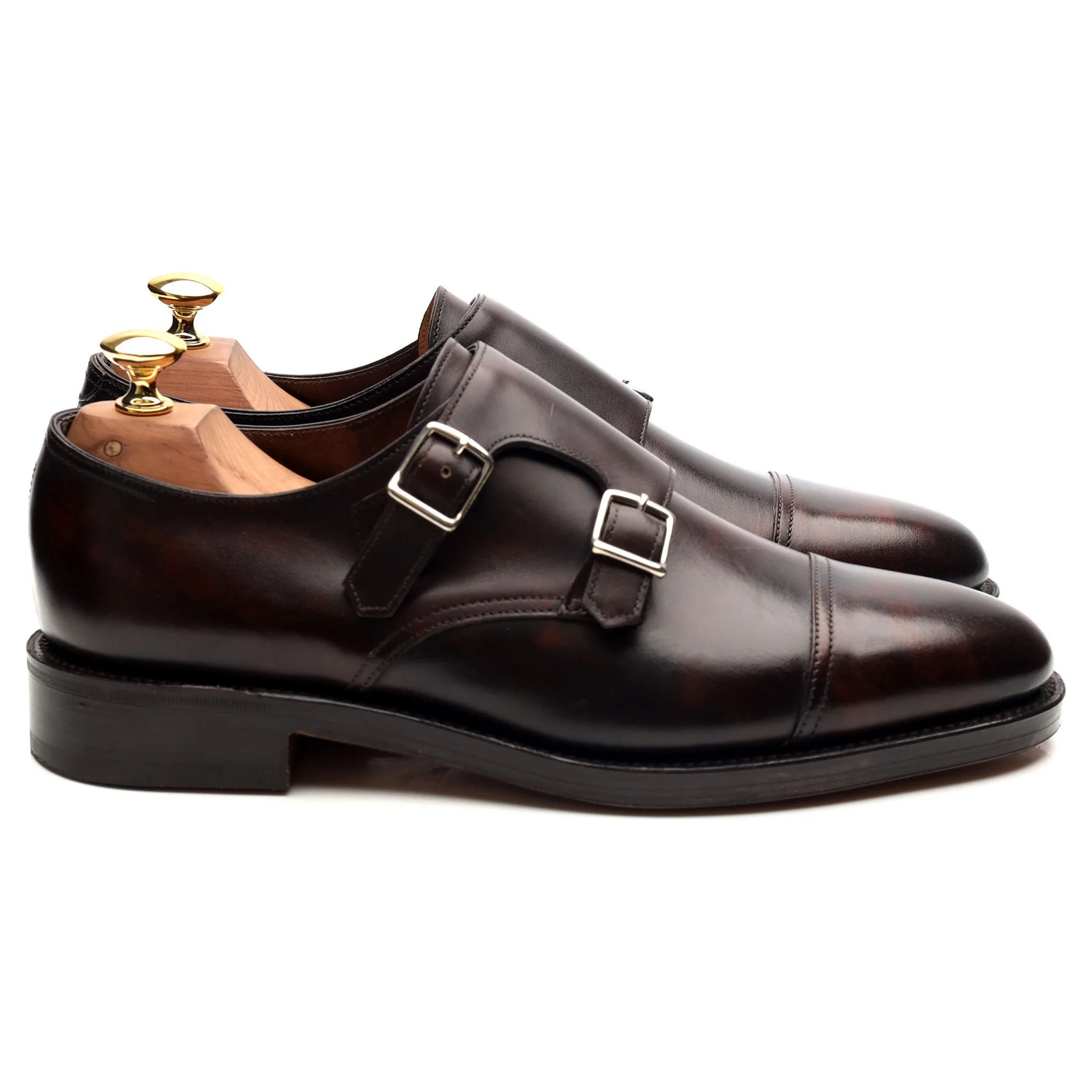 'William' Dark Brown Museum Leather Double Monk Strap UK 6.5 E - Image 6