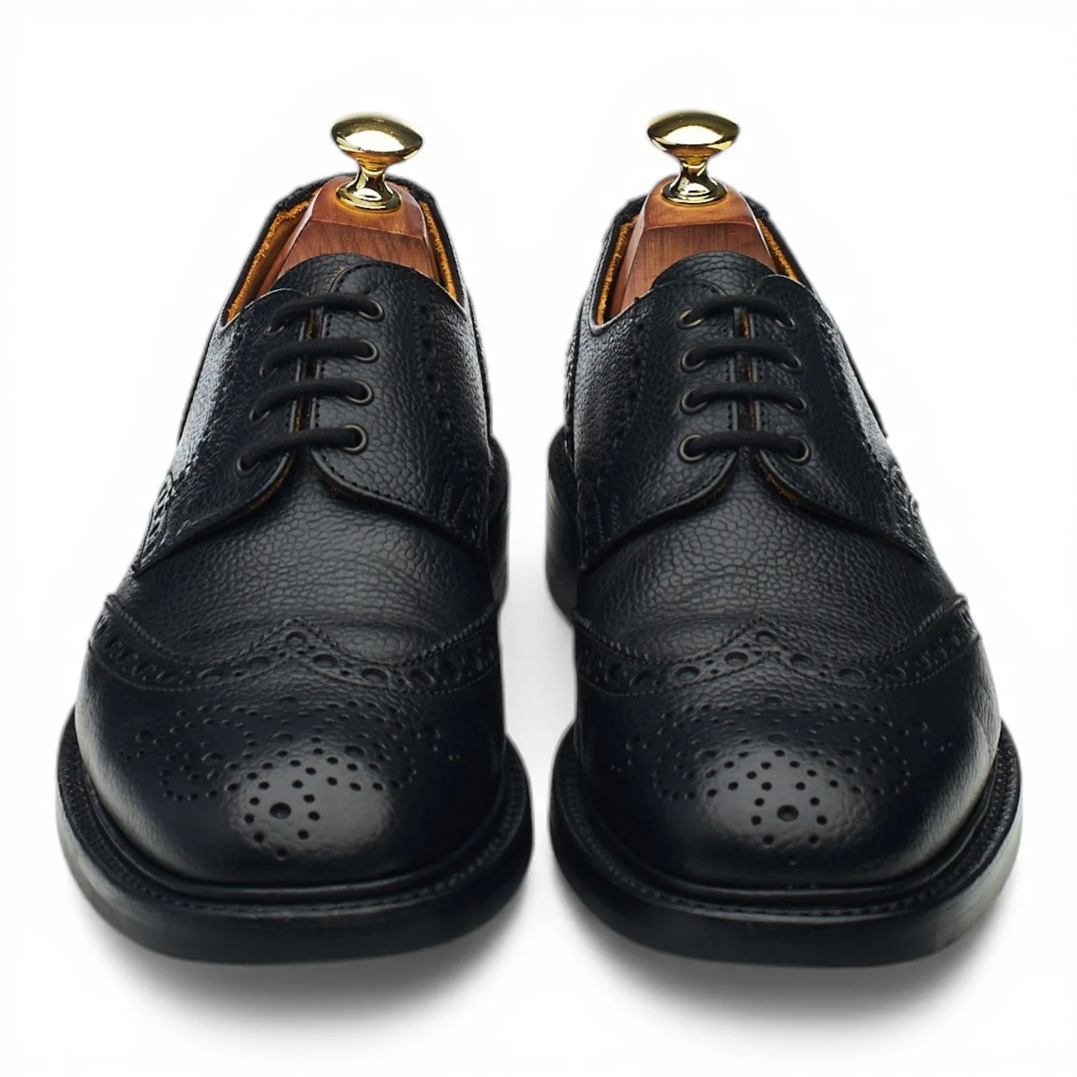 'Wilson' Black Grain Leather Derby Brogues UK 7 - Image 2