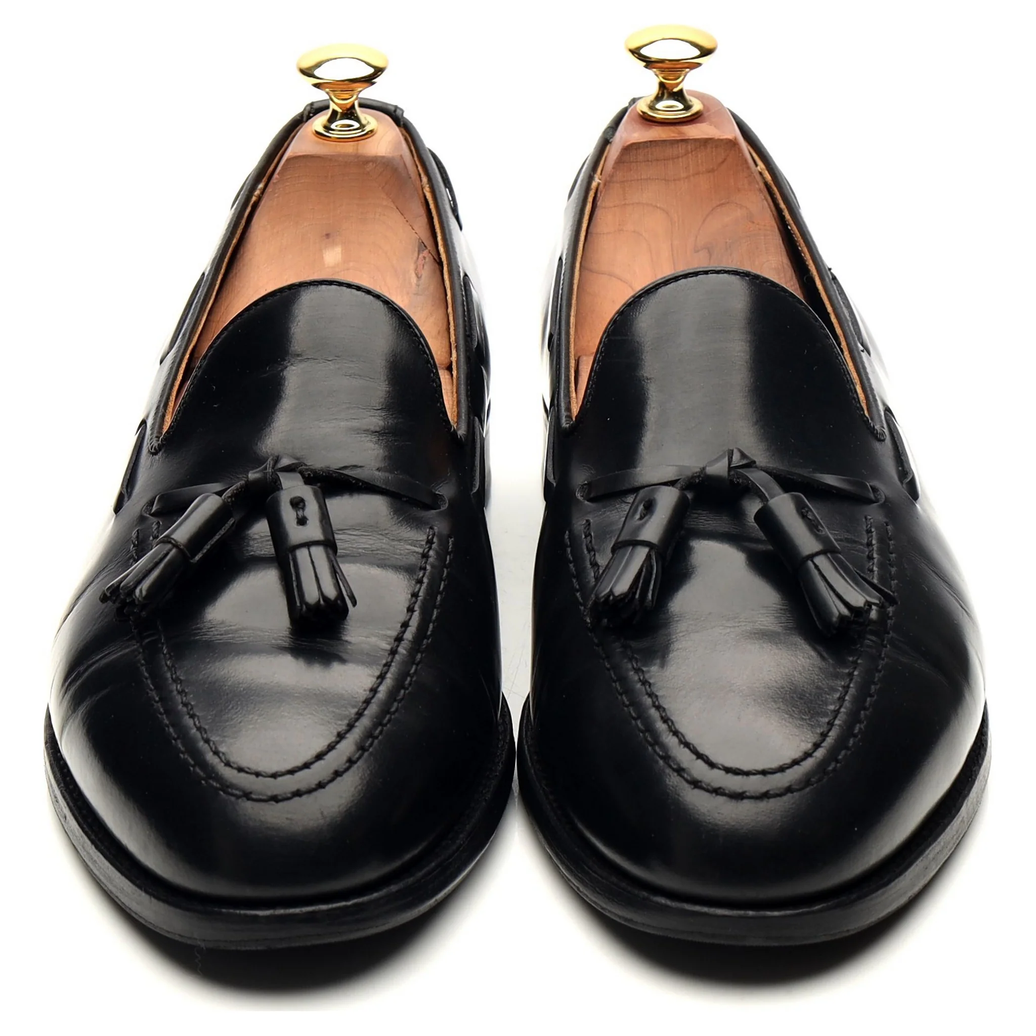 'Windsor' Black Leather Tassel Loafers UK 9 EX - Image 9