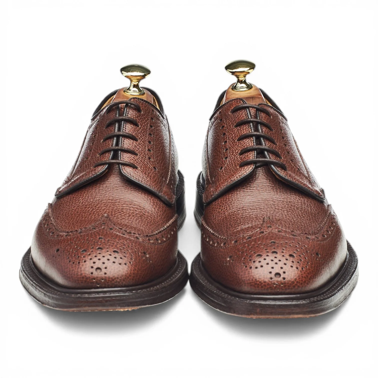 'Wirral' Brown Grain Leather Derby Brogues UK 7 G - Image 2