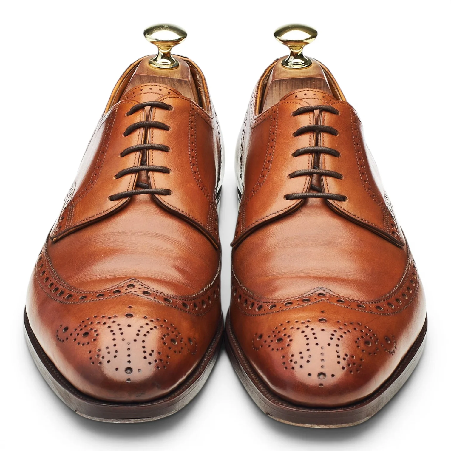 'Woburn' Tan Brown Leather Derby Brogues UK 7 E - Image 2
