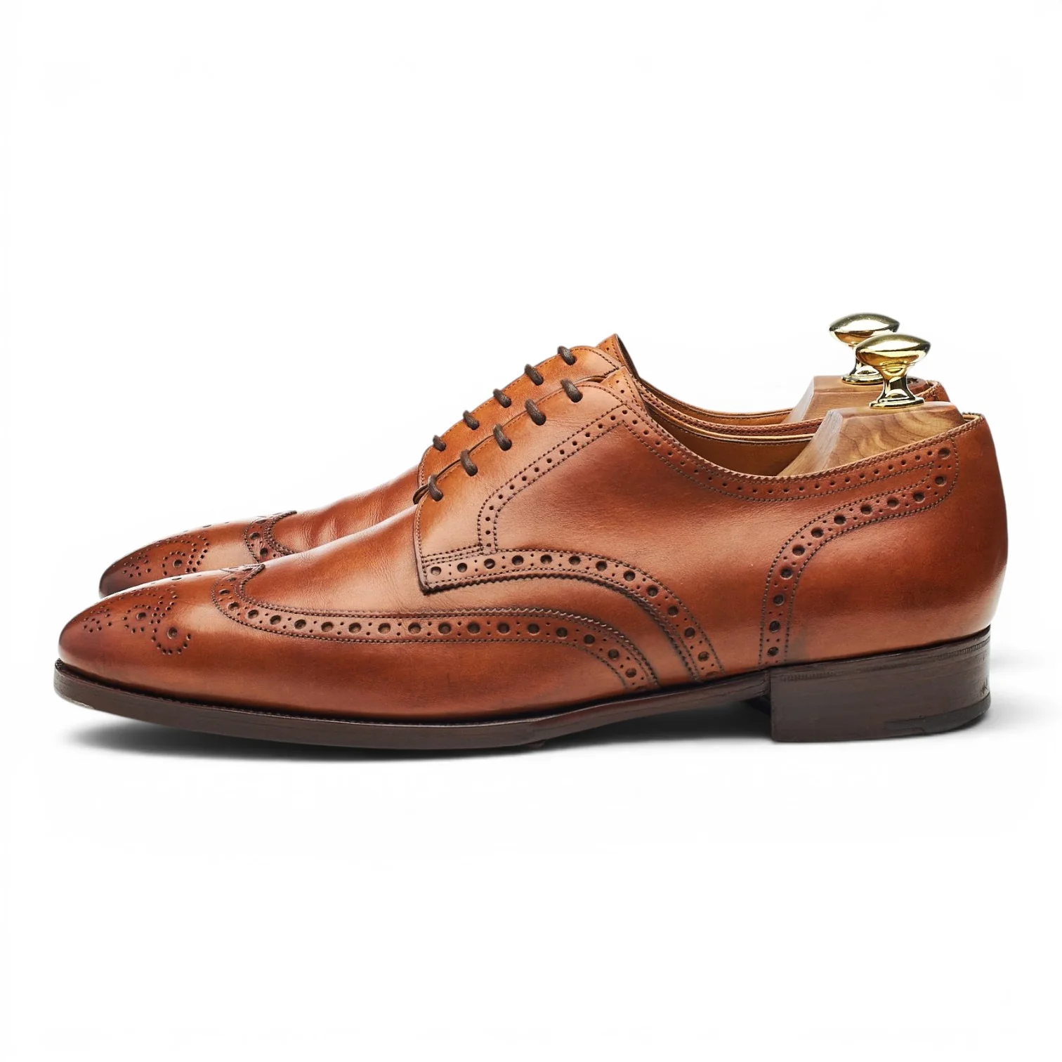 'Woburn' Tan Brown Leather Derby Brogues UK 7 E - Image 3