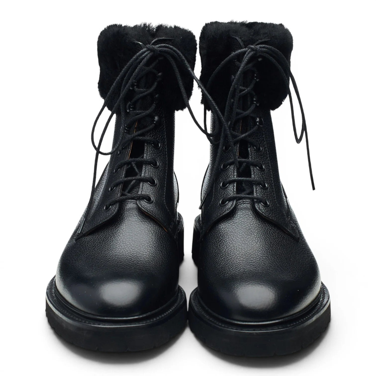 Women's 'Alisa' Black Leather Shearling Boots UK 5.5 C - Image 2