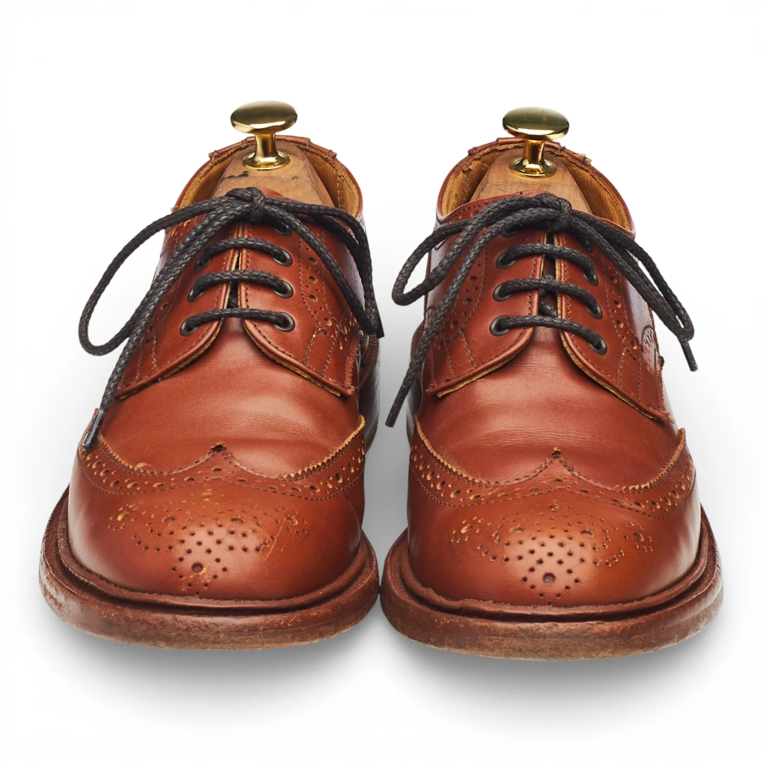 Women's 'Anne' Tan Brown Leather Derby Brogues UK 5 - Image 2