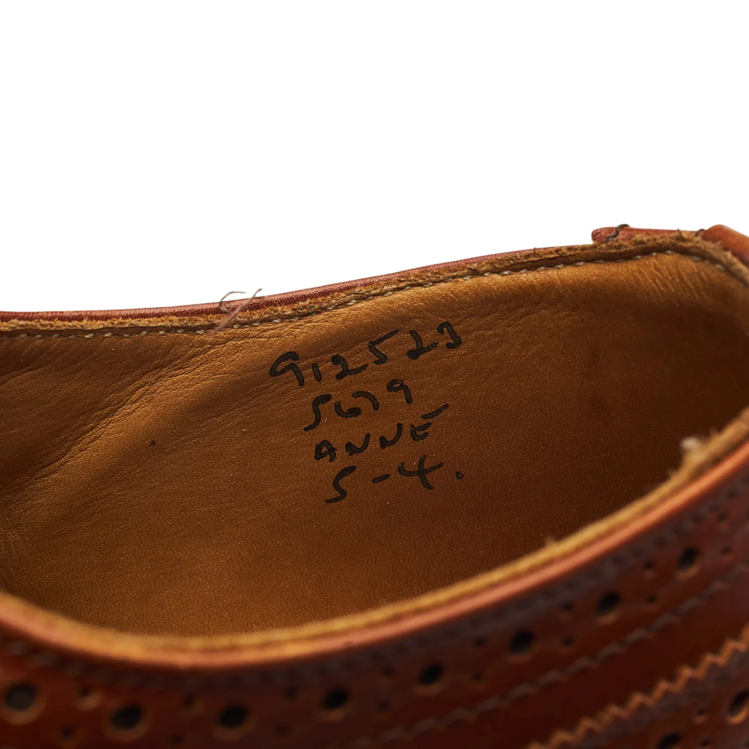 Women's 'Anne' Tan Brown Leather Derby Brogues UK 5 - Image 7