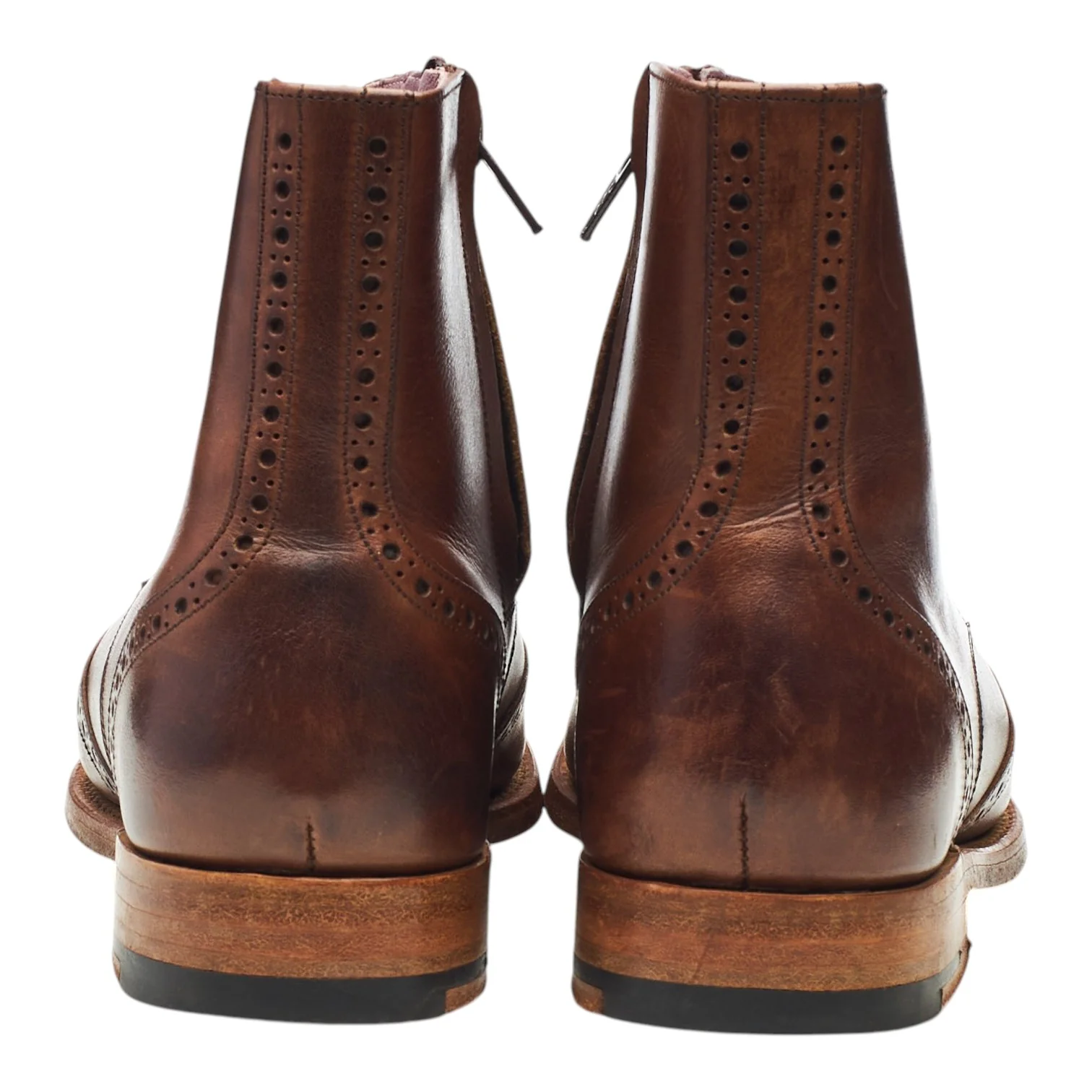 Women's 'Faye' Brown Leather Brogue Boots UK 4 D - Image 4