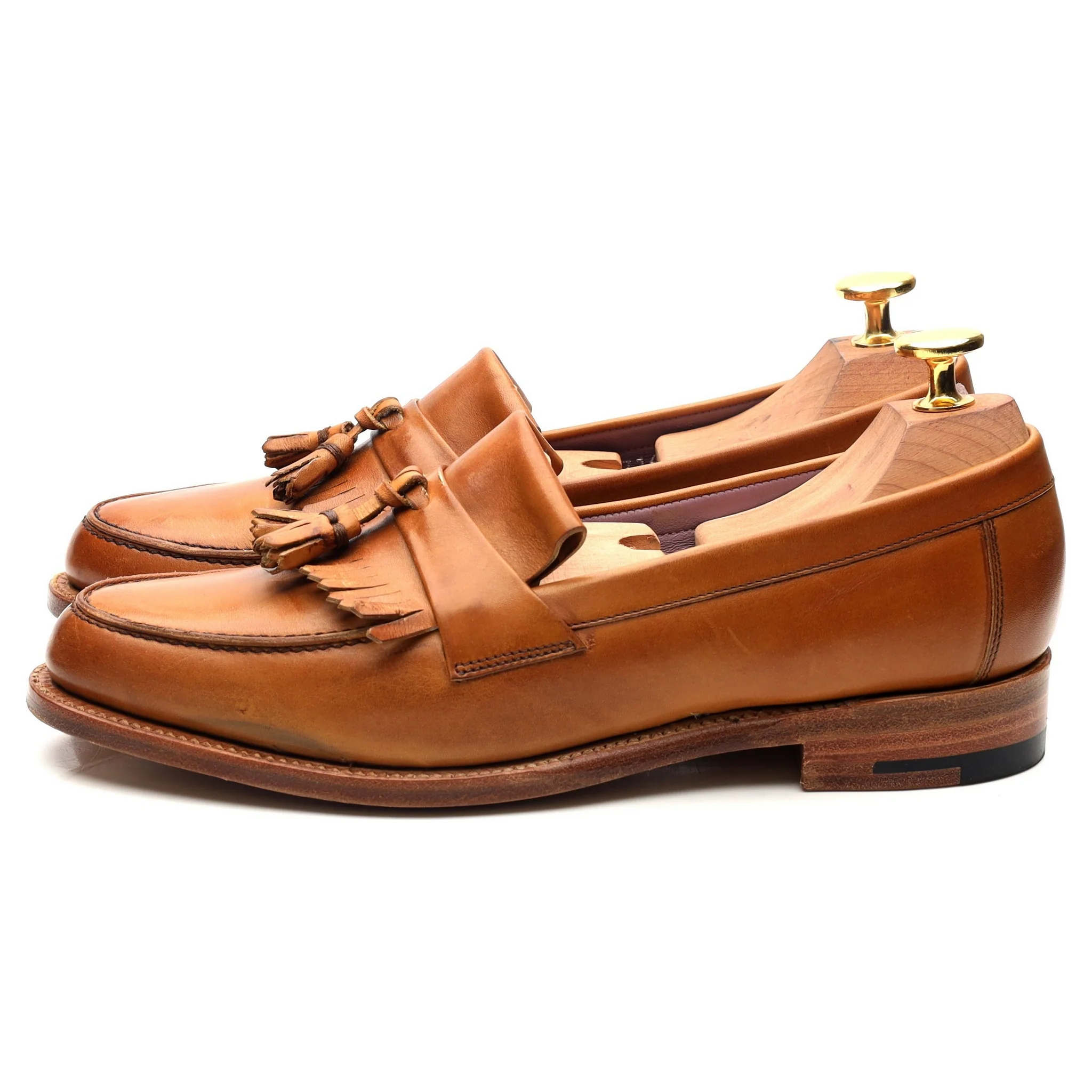 Women's 'Heather' Tan Brown Leather Fringed Tassel Loafers UK 4.5 D - Image 2