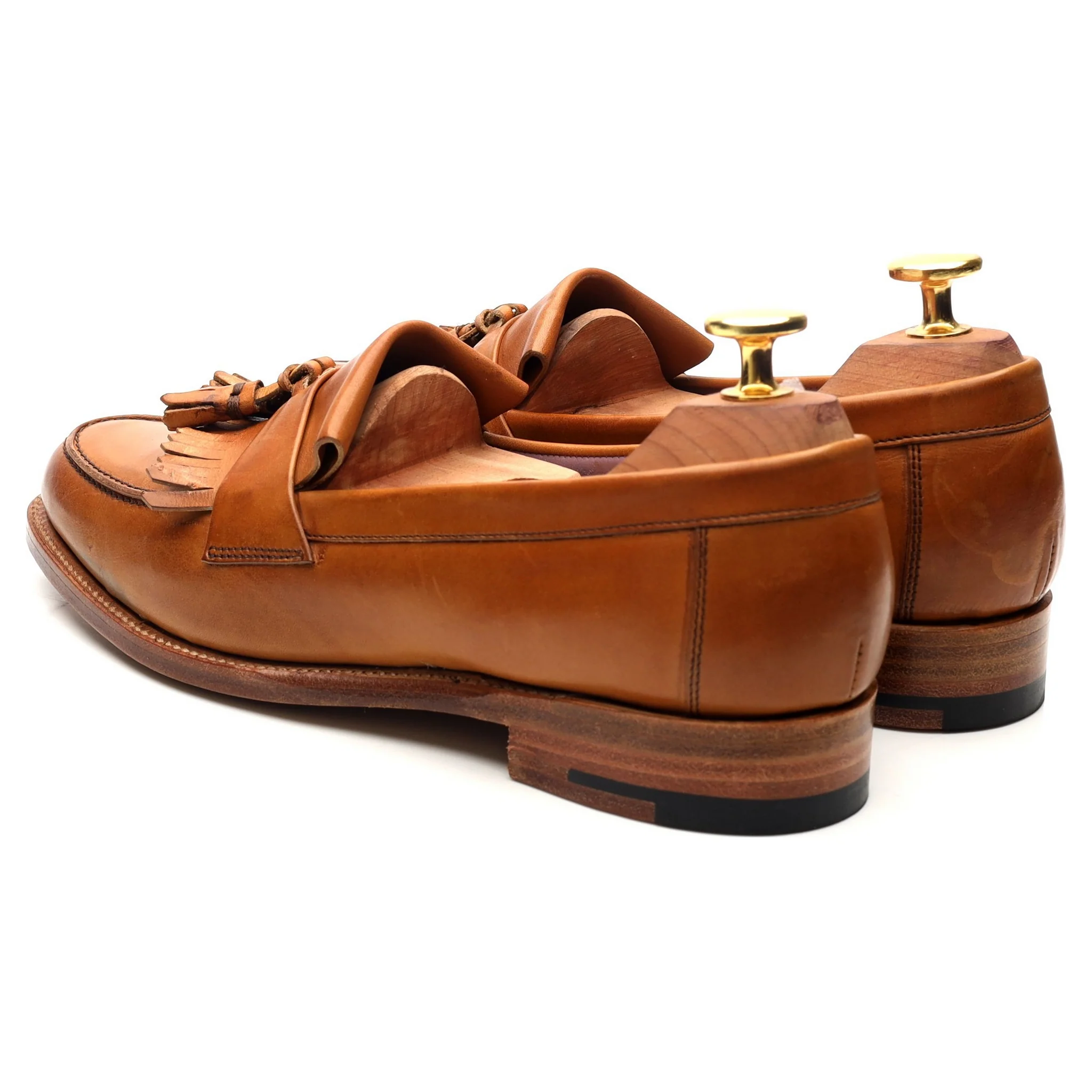 Women's 'Heather' Tan Brown Leather Fringed Tassel Loafers UK 4.5 D - Image 3