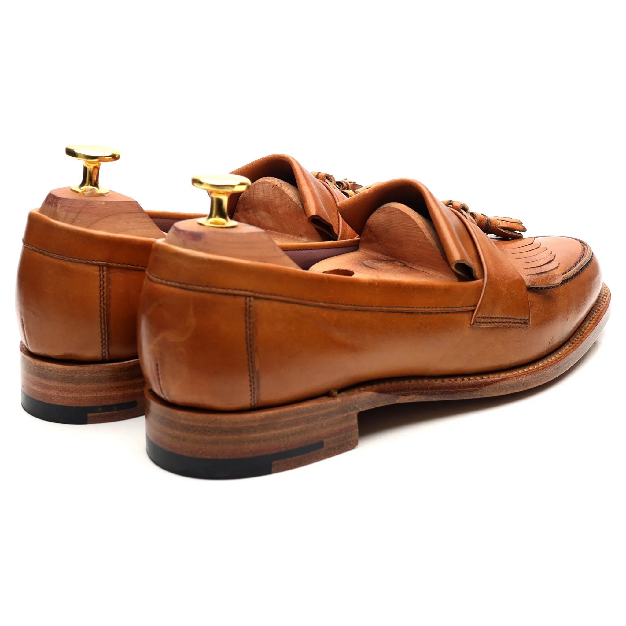 Women's 'Heather' Tan Brown Leather Fringed Tassel Loafers UK 4.5 D - Image 5