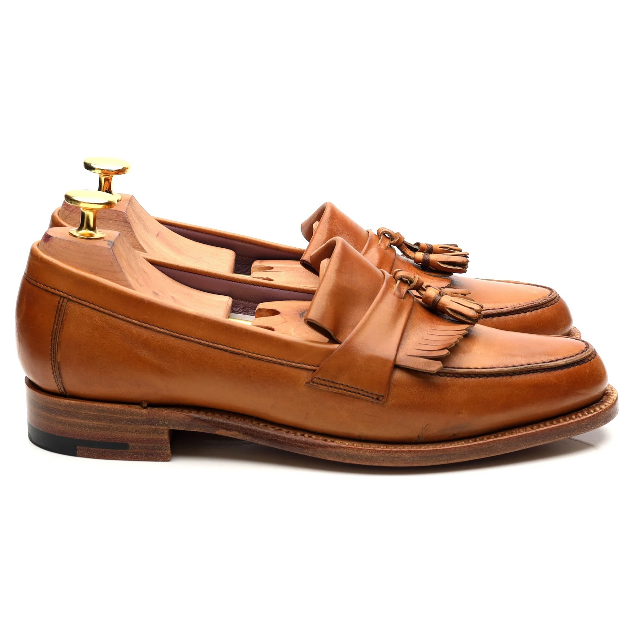 Women's 'Heather' Tan Brown Leather Fringed Tassel Loafers UK 4.5 D - Image 6
