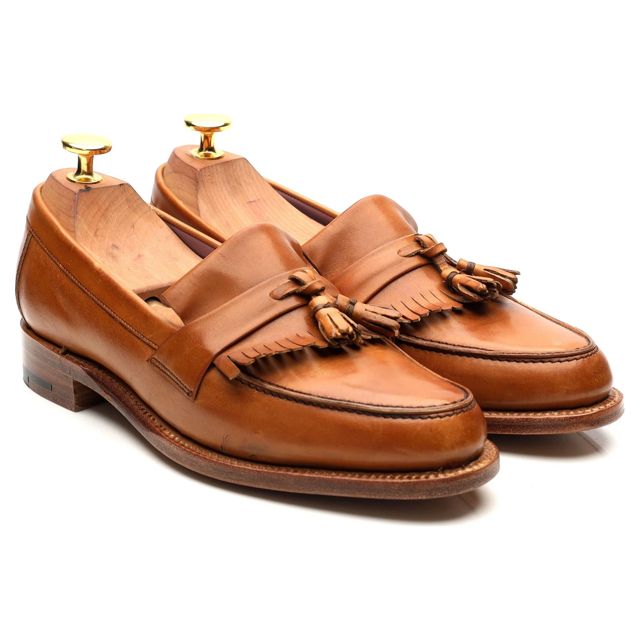 Women's 'Heather' Tan Brown Leather Fringed Tassel Loafers UK 4.5 D - Image 7