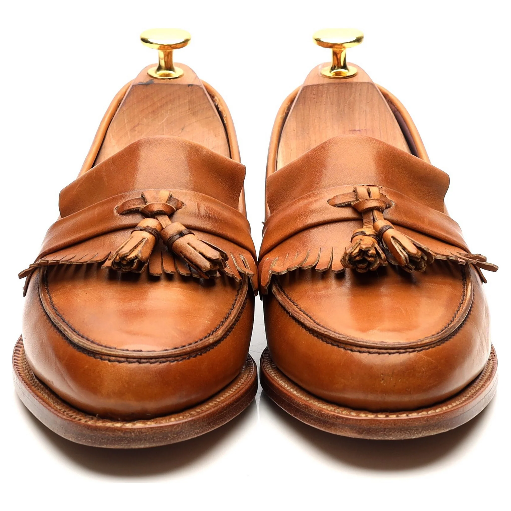 Women's 'Heather' Tan Brown Leather Fringed Tassel Loafers UK 4.5 D - Image 8
