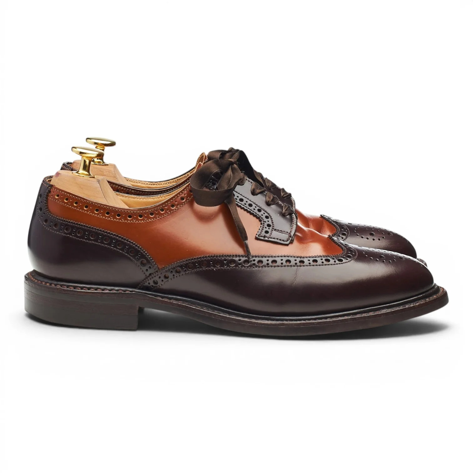 Women's 'Luna' Dark Brown / Tan Leather Derby Brogues UK 6 C