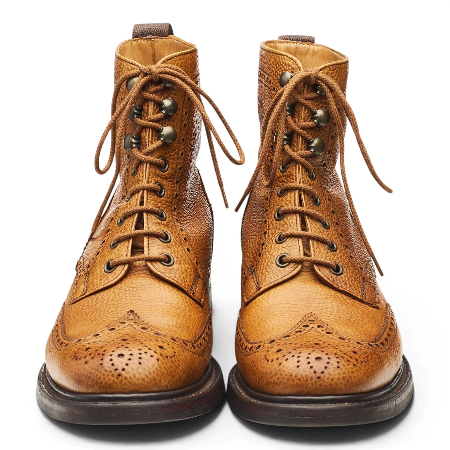 Women's 'Olivia' Tan Brown Leather Brogue Boots UK 6 D - Image 2