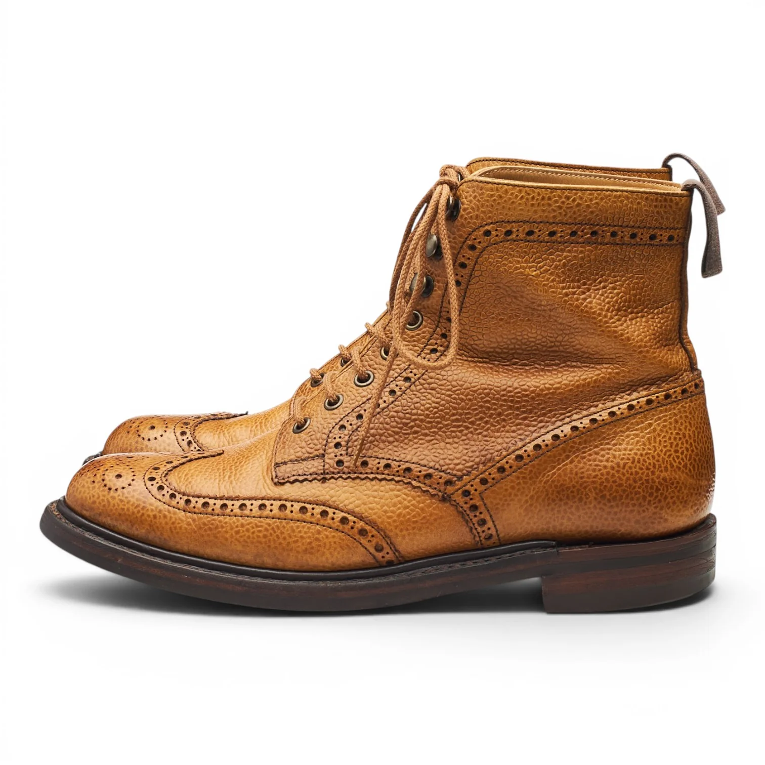 Women's 'Olivia' Tan Brown Leather Brogue Boots UK 6 D - Image 3