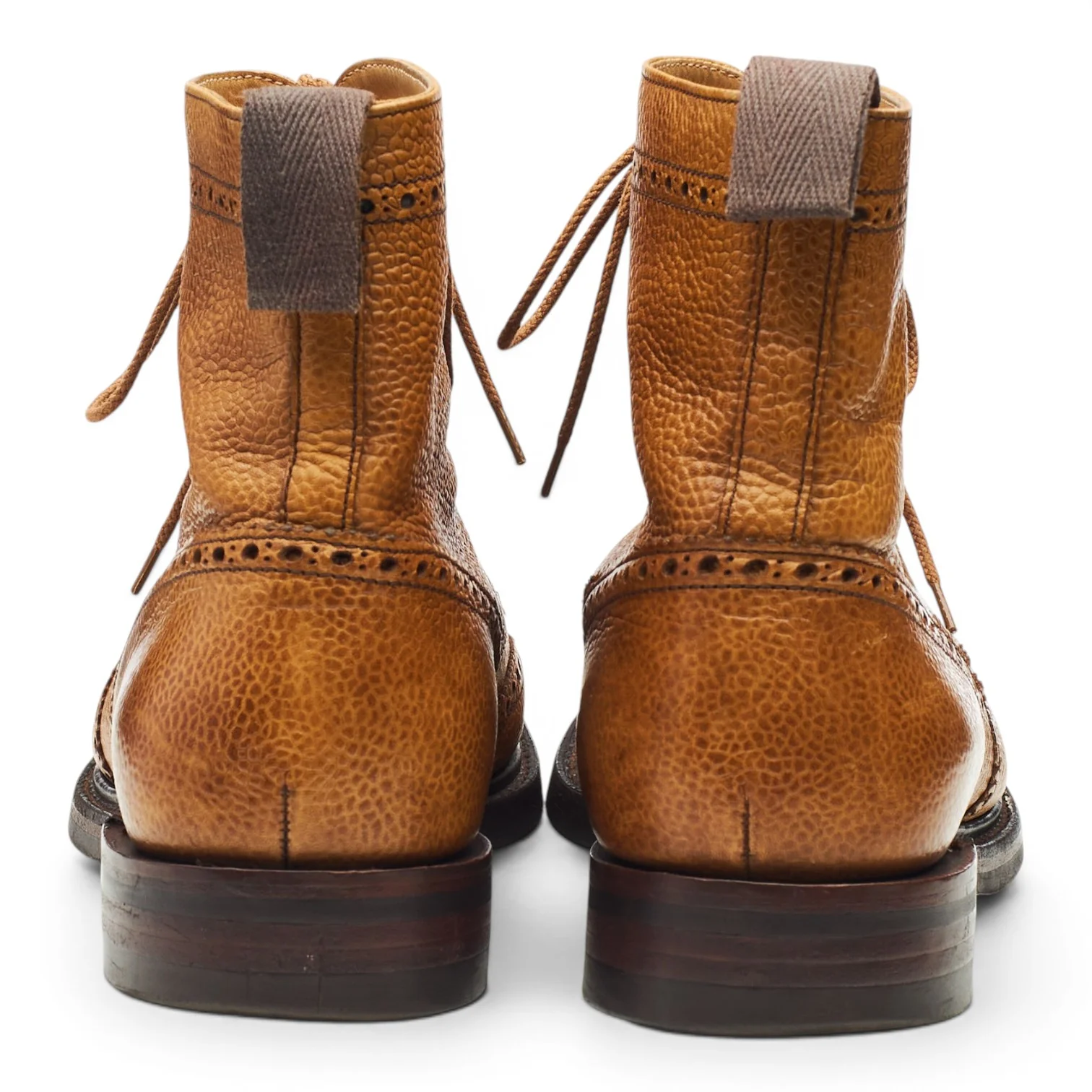 Women's 'Olivia' Tan Brown Leather Brogue Boots UK 6 D - Image 4