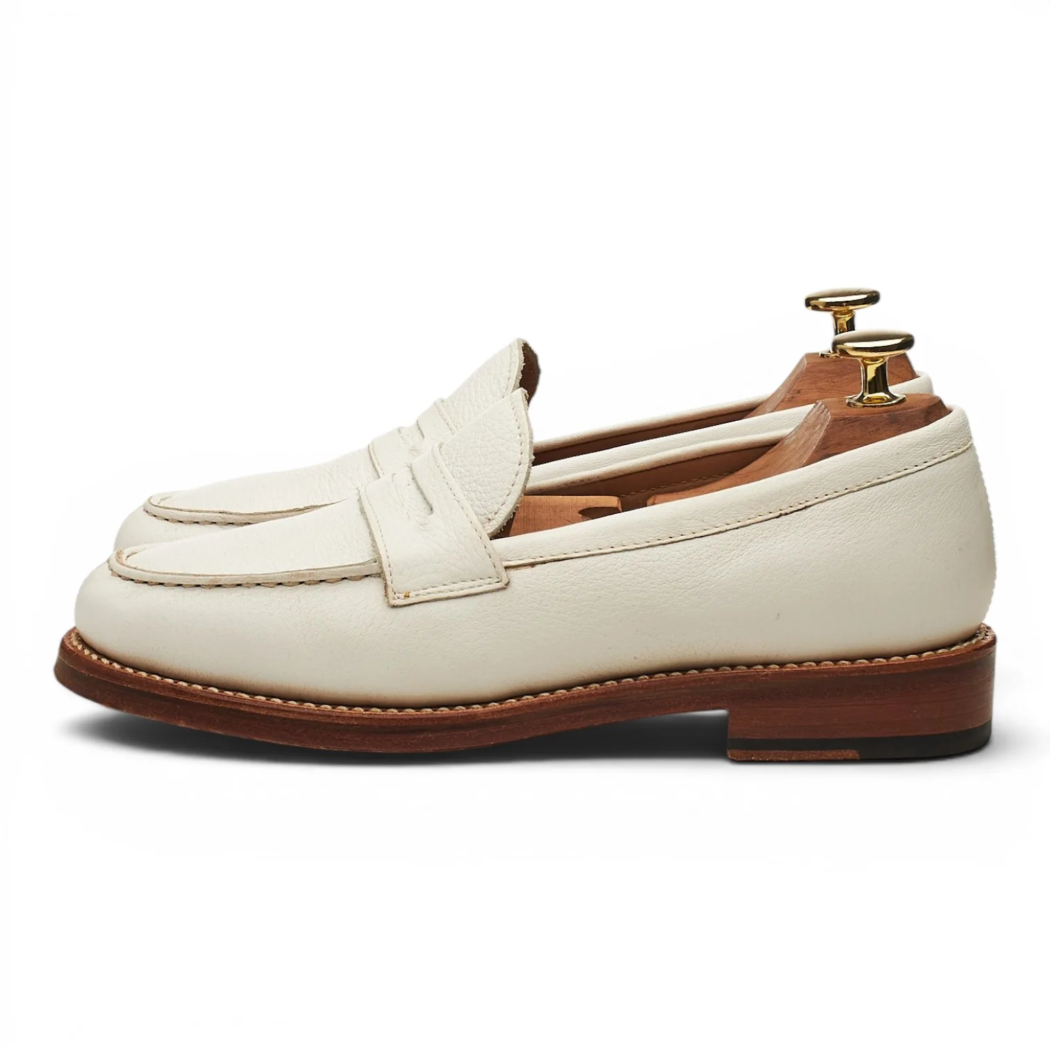 Women's 'Philippa' White Leather Loafers UK 3.5 - Image 3