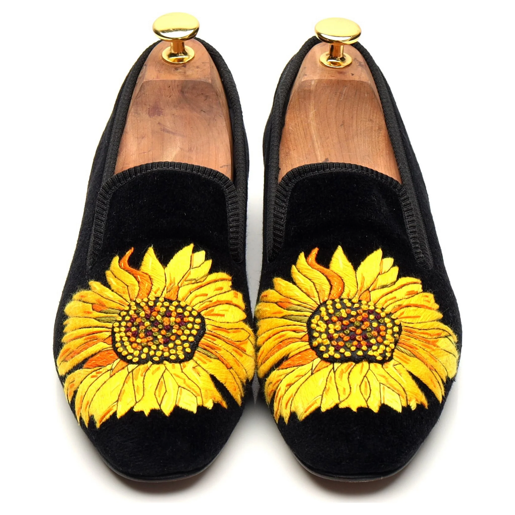 Women's 'Sunflower' Black Velvet Slippers UK 5 - Image 2