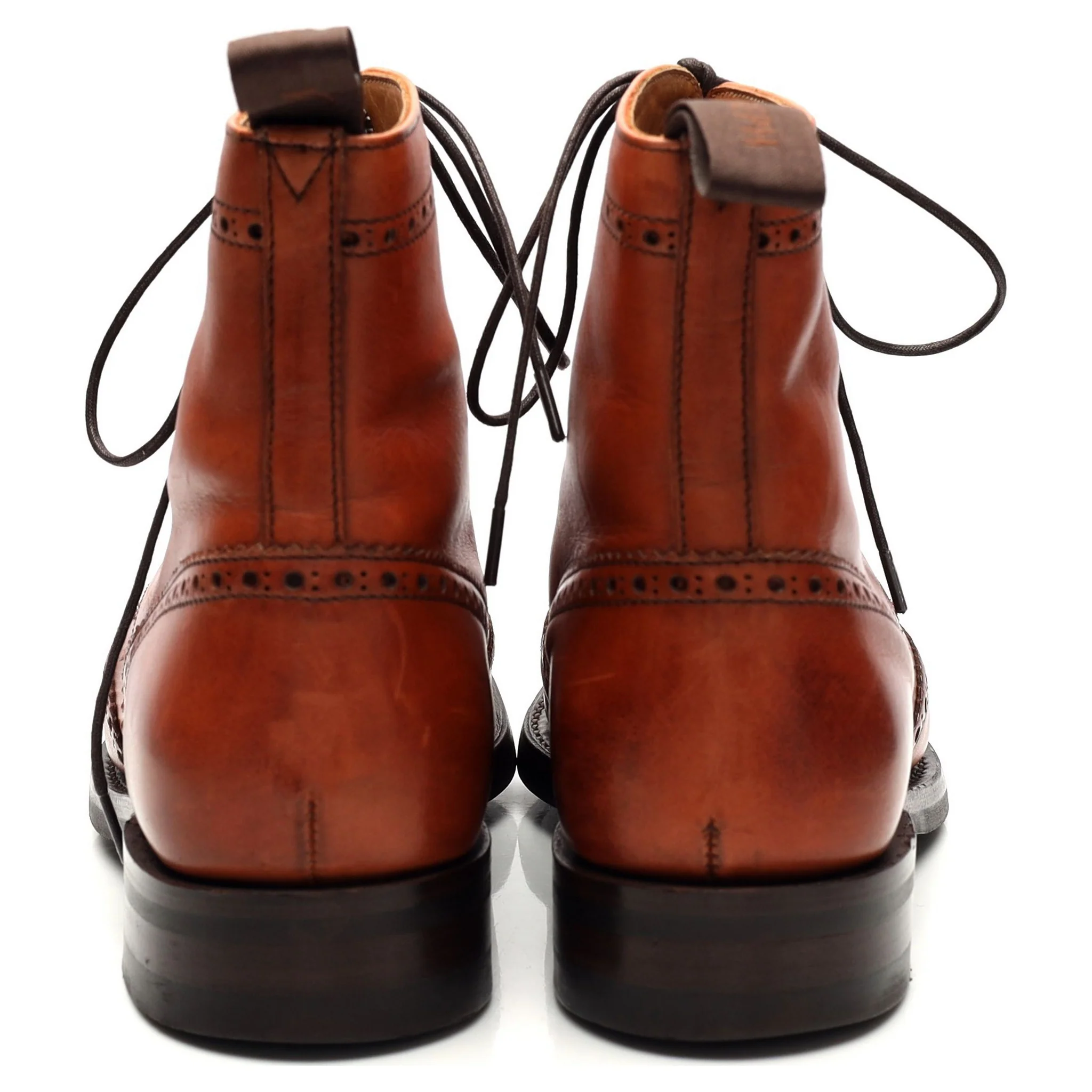 Women's Tan Brown Leather Boots UK 4 D - Image 4