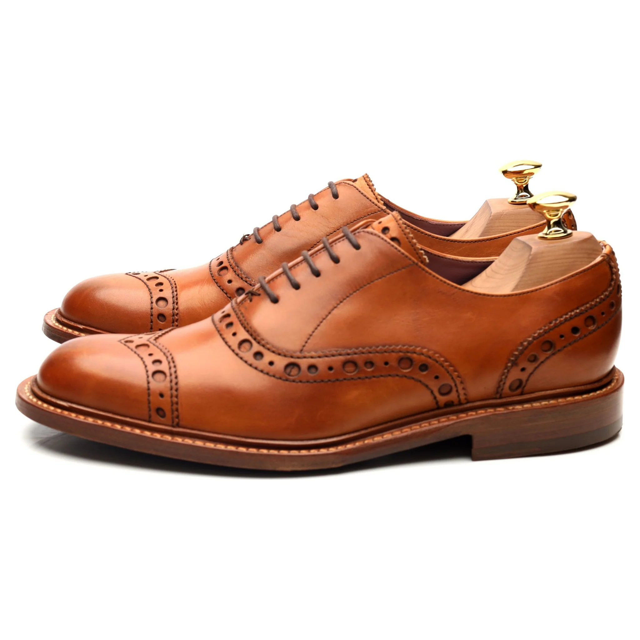 Women's Tan Brown Leather Oxford Brogues UK 6 F - Image 2