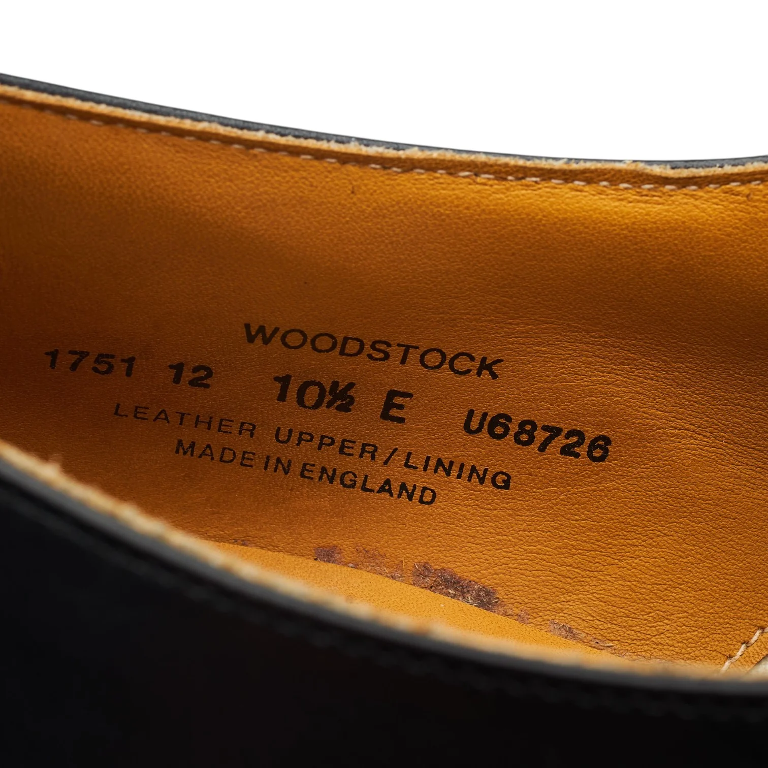 'Woodstock' Black Leather Derby UK 10.5 E - Image 7