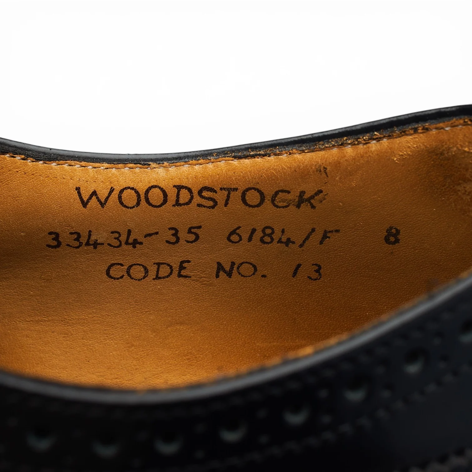 'Woodstock' Black Leather Oxford Brogues UK 8 F - Image 7