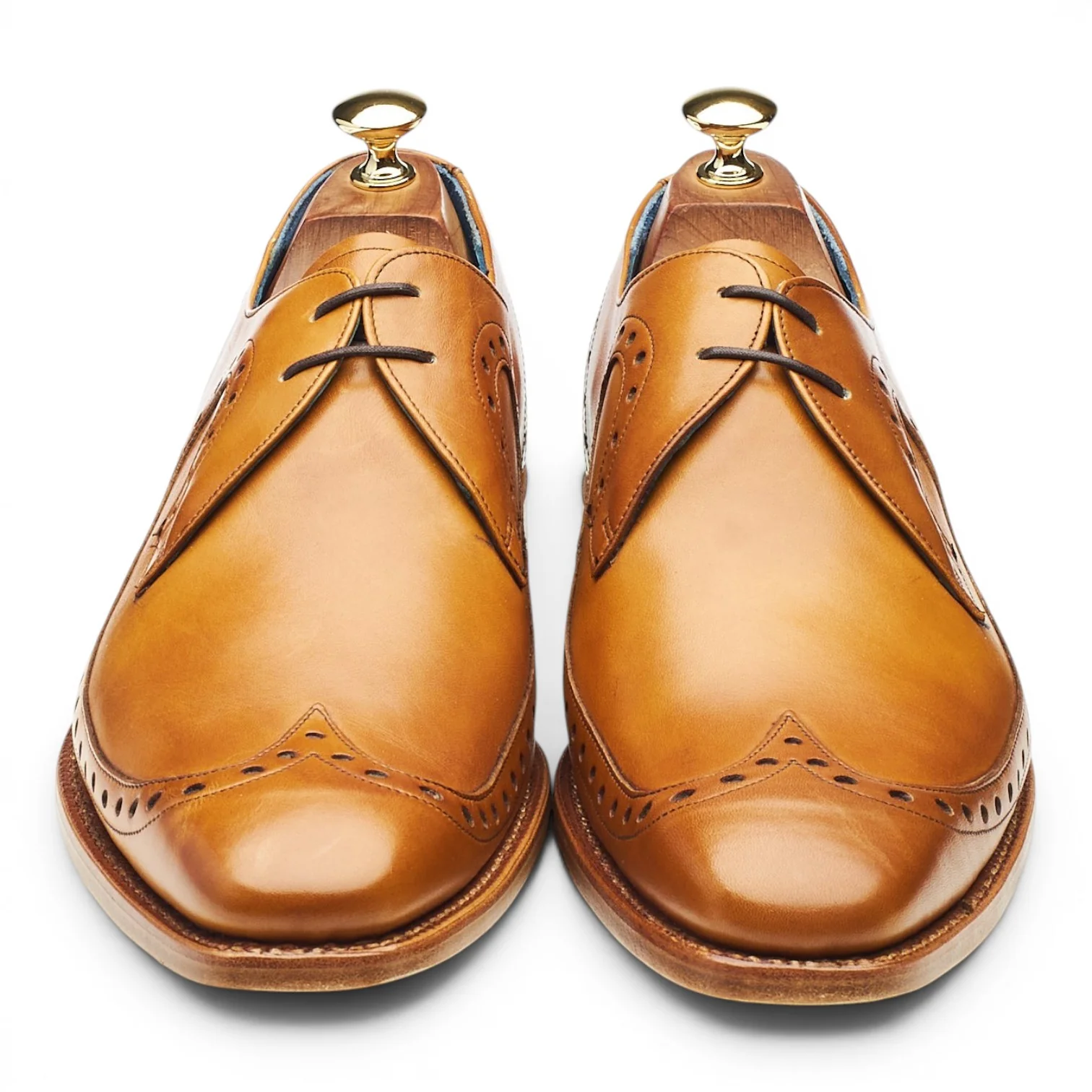 'Woody' Tan Brown Leather Derby Brogues UK 9 F - Image 2