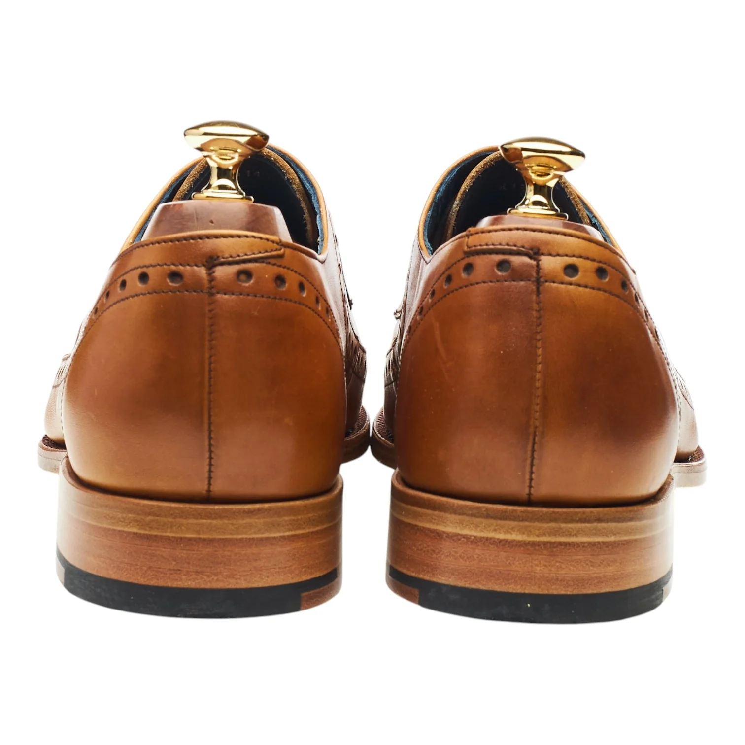 'Woody' Tan Brown Leather Derby Brogues UK 9 F - Image 4