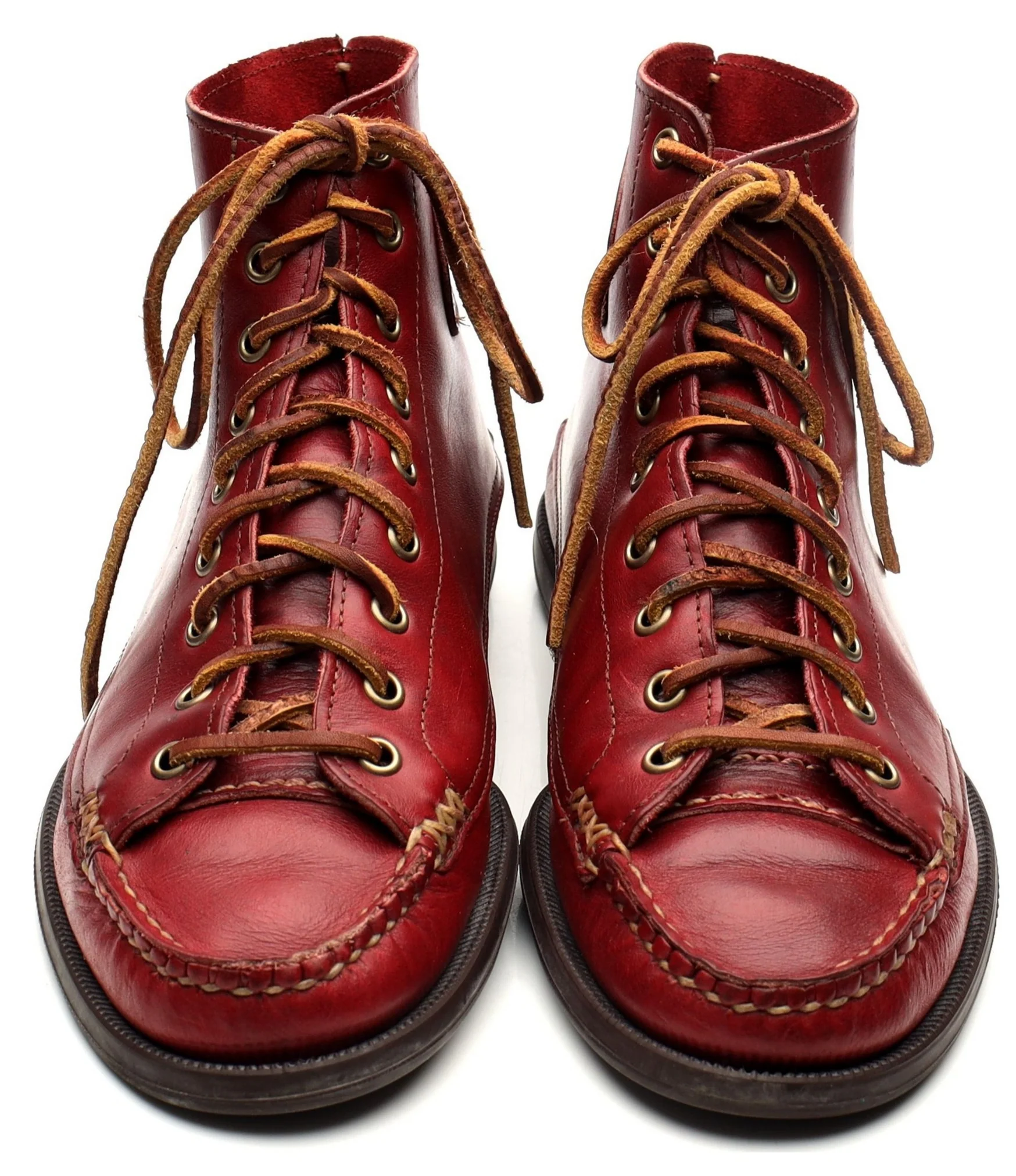 Red Leather Boots UK 8 US 9 - Image 9